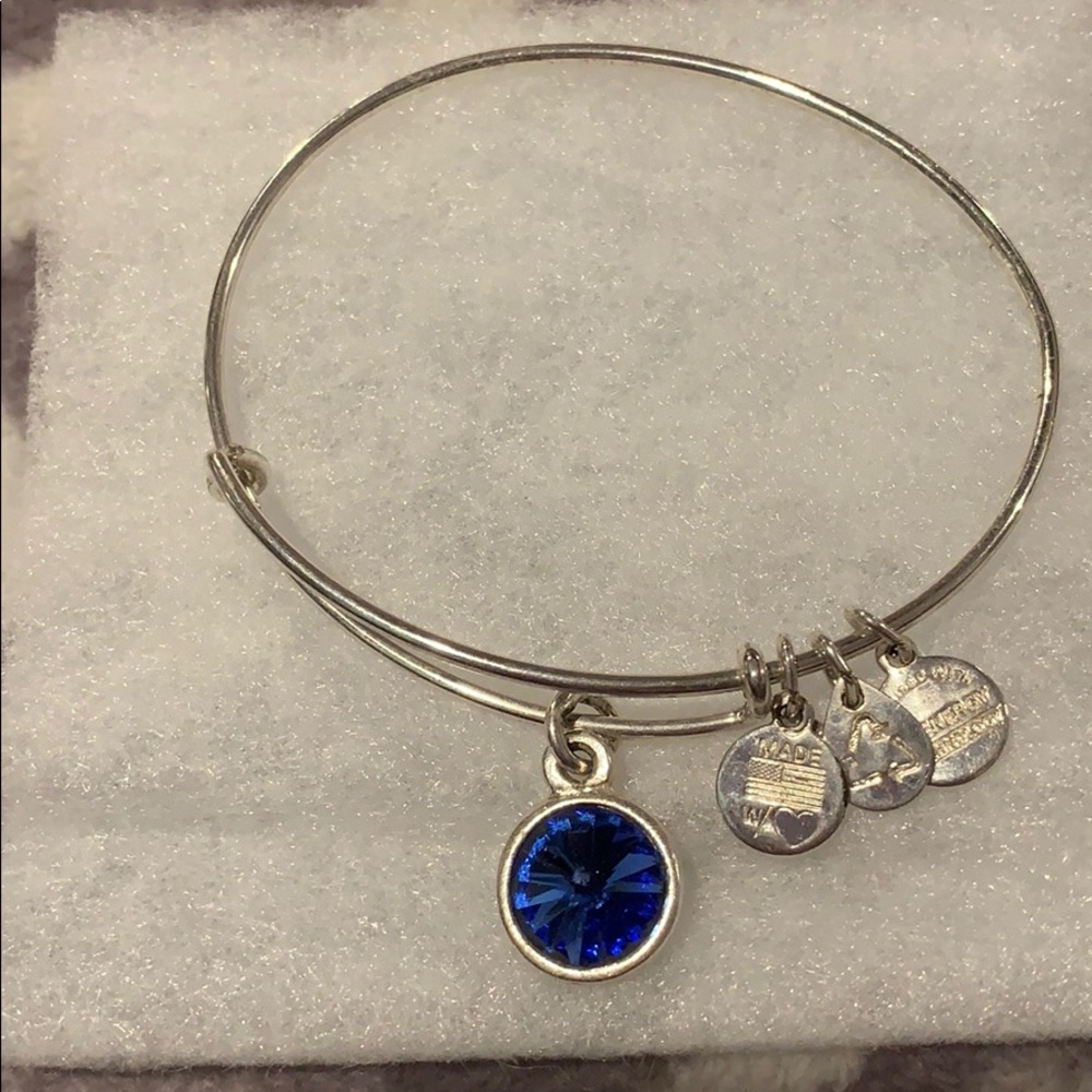 ALEX & ANI Sapphire Birthstone Charm Bangle